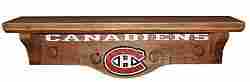Montreal Canadiens carved and hand wall shelf and coat hanger