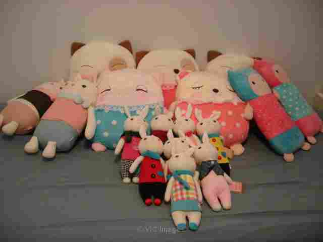 assorted plushie dolls available