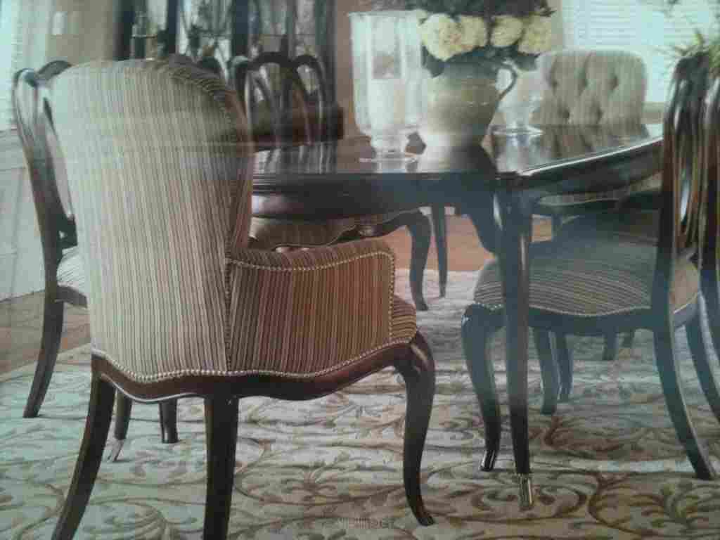 Dining table and 8 chairs - solid wood