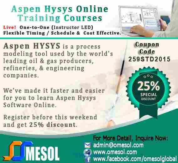 ASPEN HYSYS & Process Engineering Online Trainer