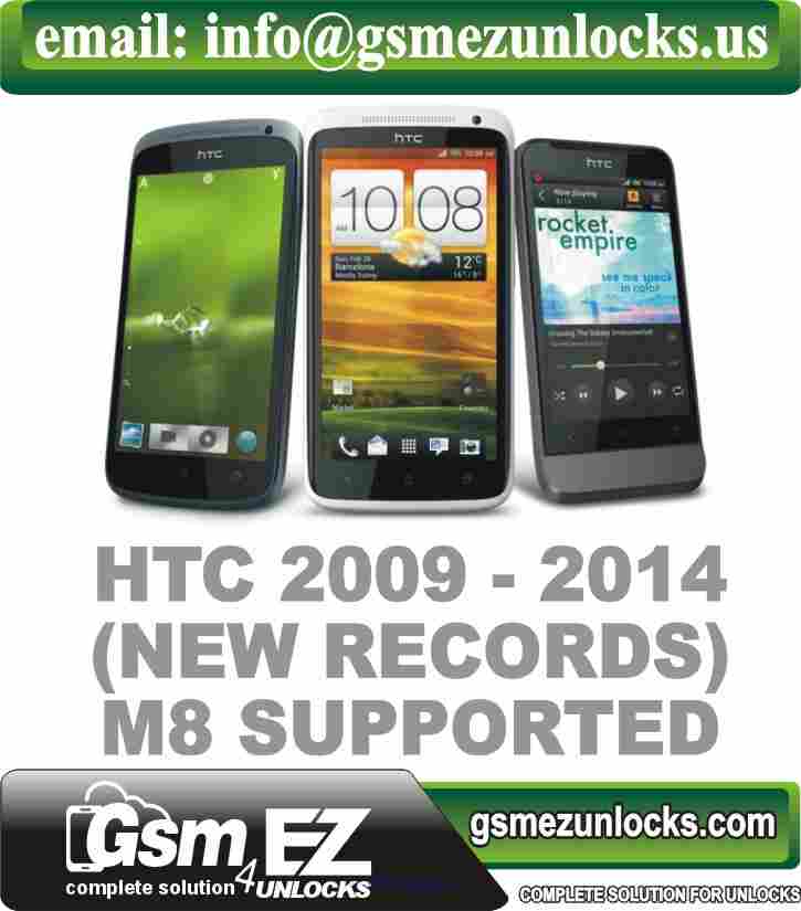 HTC 2009<>2014 (New Records) M8 Supported