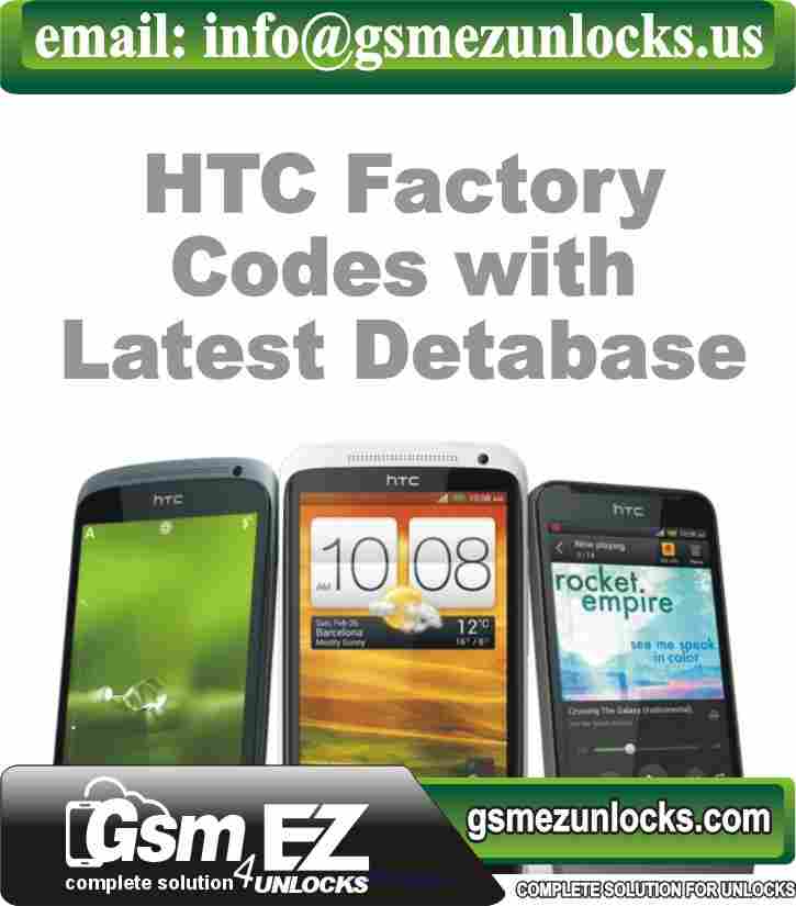 HTC Factory Codes (with Latest Detabase)