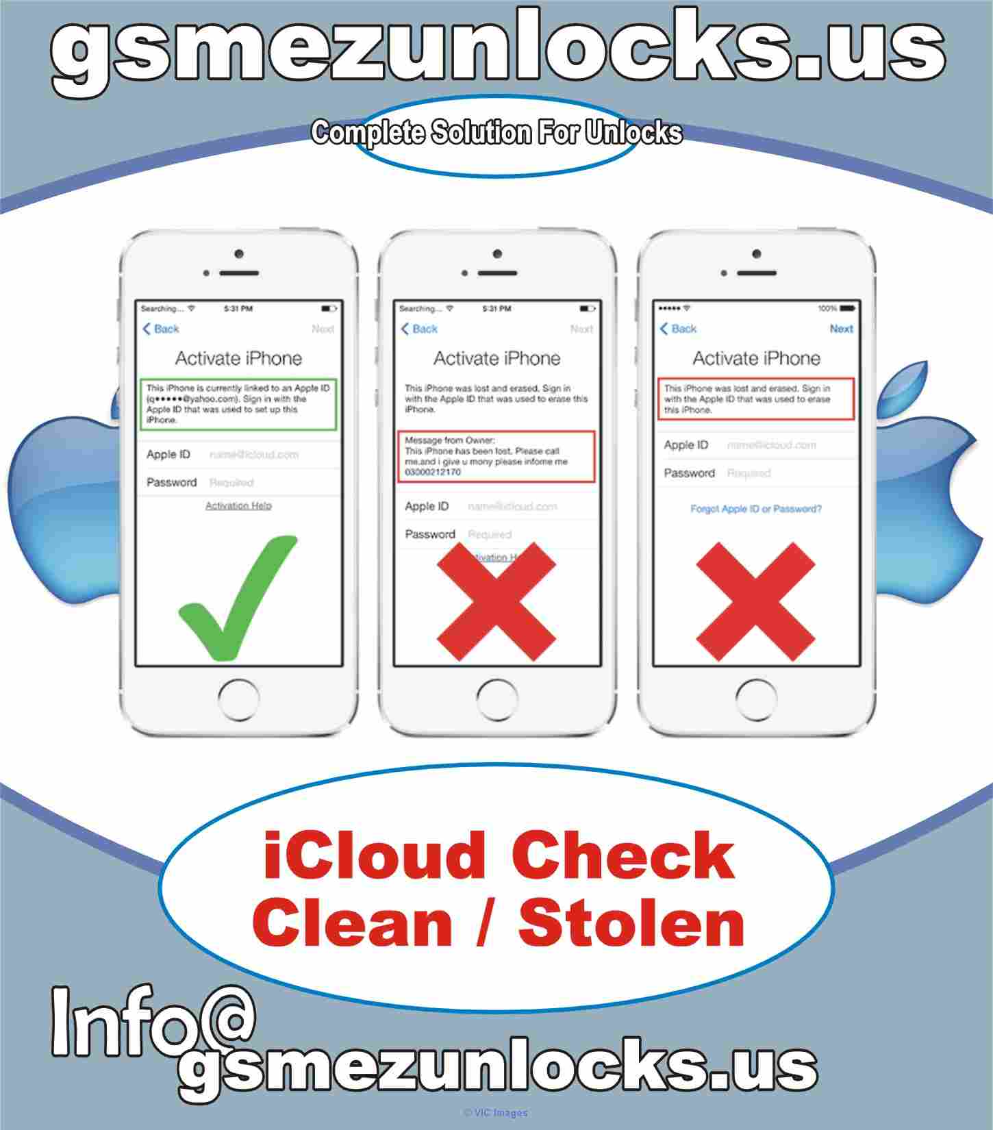 iCloud Check Clean Stolen for iPhone 
