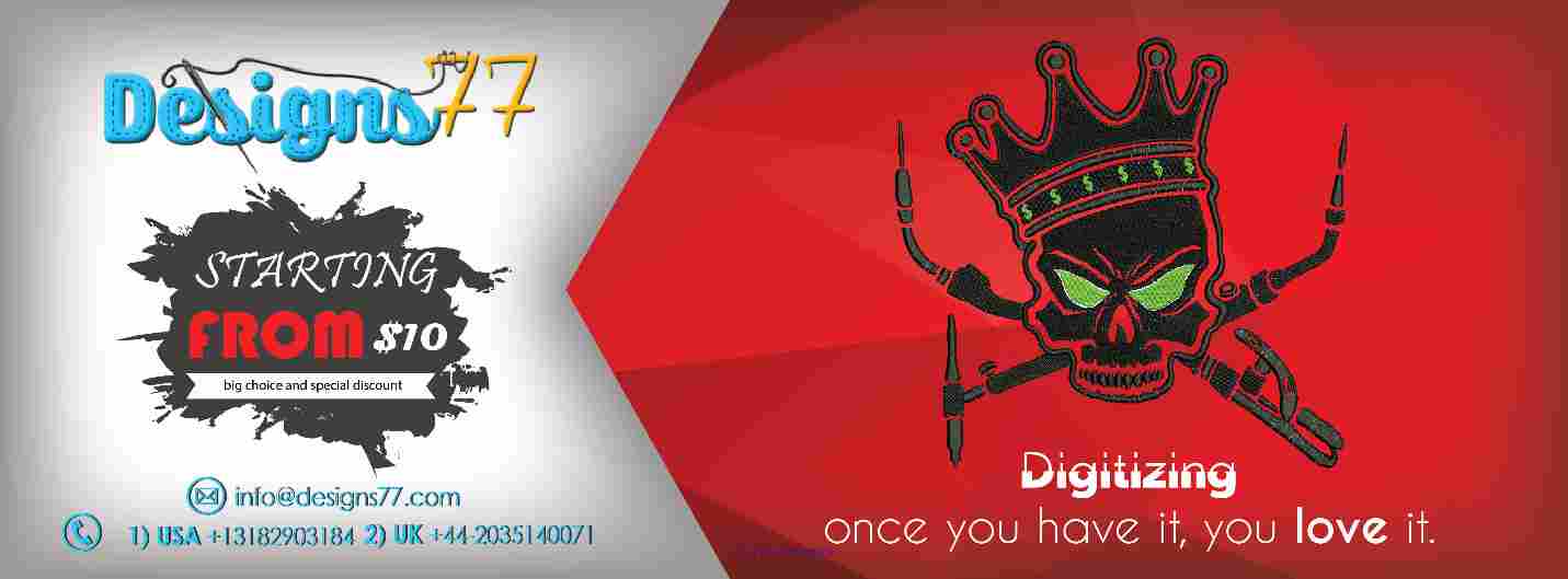Designs 77 providing digitizing services at the best rates that you co