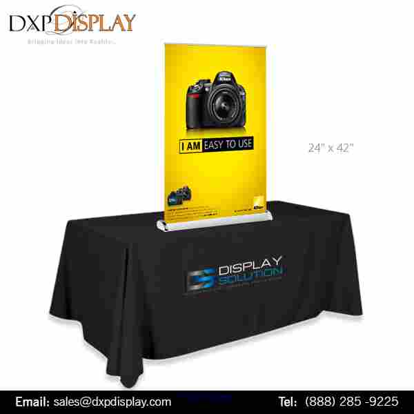 24" Table Top Mini Banner Stand with Full Graphics