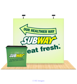 Portable 8ft Straight Fabric Pop Up Display (Trade Show Booth) 