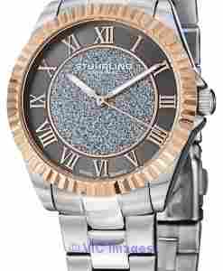 Stuhrling Original Audrey Shimmer Swiss Quartz Rose Tone Womens Watch