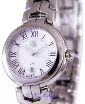Tag Heuer Link Bracelet Silver Guilloche Dial Womens Watch