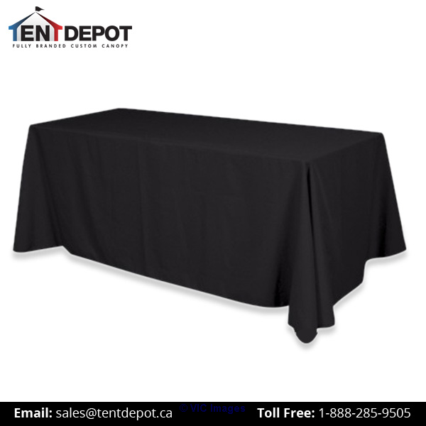 4 Sided Non-Printed Table Throws with Solid Color