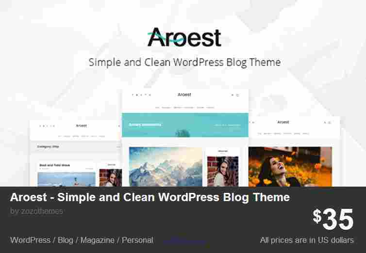 Aroest - Simple and Clean WordPress Blog Theme by zozothemes