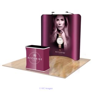 Curved tension fabric display will give professional look to your trad
