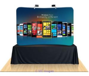 8ft Curved Table Top Tension Fabric Popup Trade Show Displays Booth