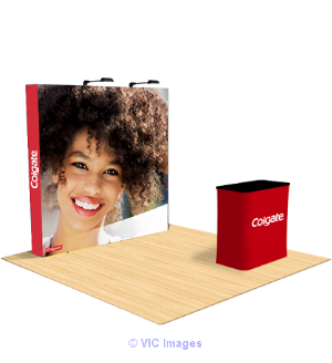 Straight tension fabric display is perfect for trade shows!	