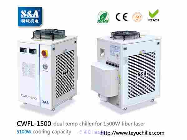 S&A water chiller CWFL-1500 for cooling 1500W metal fiber laser machin