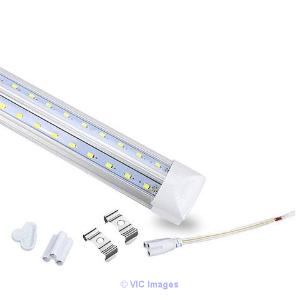 T8 4ft LED Tube 22W V Shape Integrated 2 Row 6500k Clear