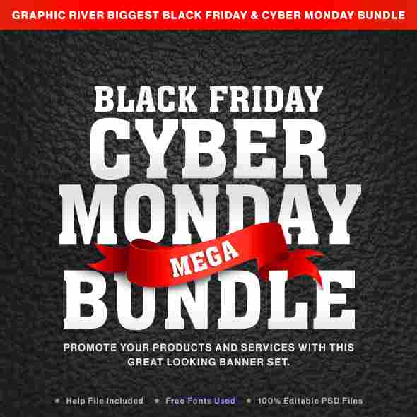 Black Friday Ads and Cyber Monday Banner Designs Bundle