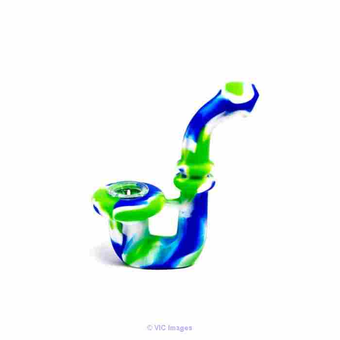 Green, Blue and White Sherlock Silicone Pipe