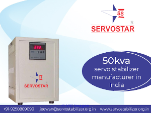 50KVA servo voltage stabilizer at best price in India.