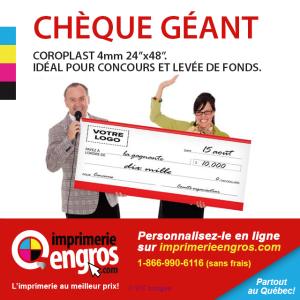 Chèque Géant - Imprimerie