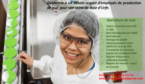Galderma a un besoin urgent d'employés de production