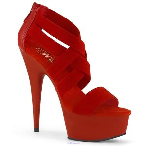 PleaserUSA Delight 609 6? Red Stiletto Heel Platform Criss-Cross...