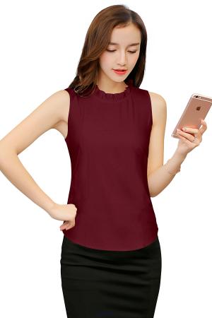 Buy Sleeveless Ruffled Neck Top in Canada | Forhar Closet