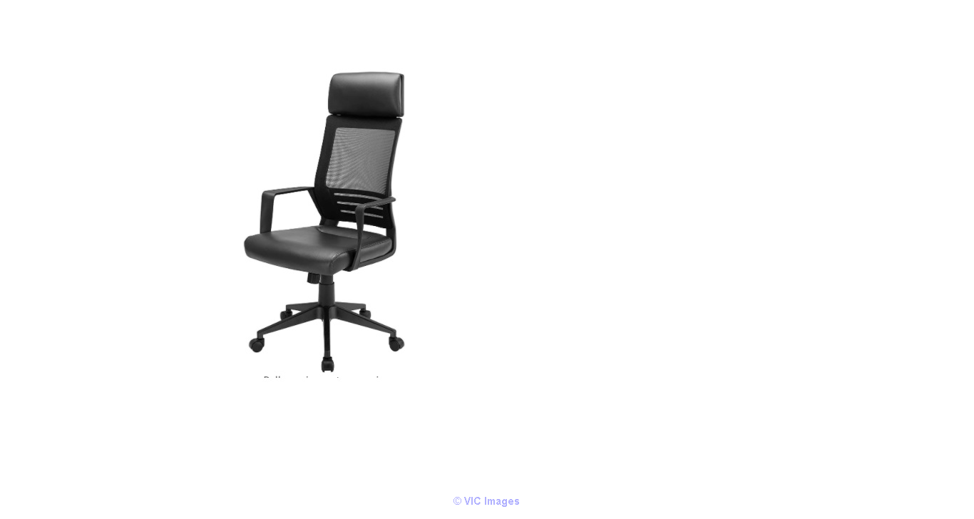 BOSSIN Office Chair with Deluxe Vinyl Seat and Mesh High Back Lumbar S