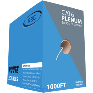 Cat6 Plenum 1000ft 23AWG UTP White Ethernet Cable