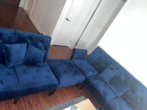 Blue sectional sofa bed 