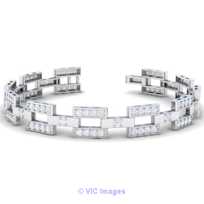Mens Round Pave Set Diamond Bracelet (3.97cttw)
