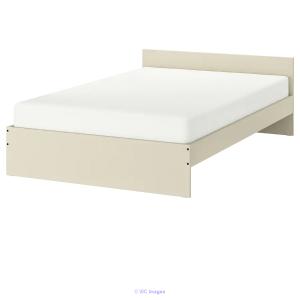 double sized light beige bed frame