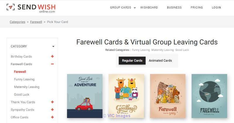 Leaving messages to add in your leaving cards