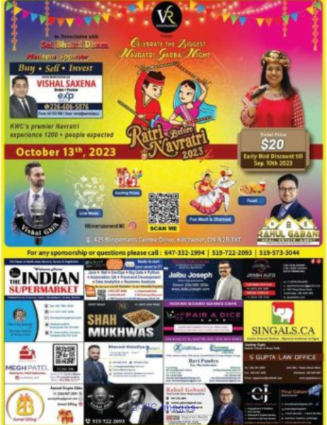 Get Navratri Dandiya Event 2023 with Neha Hiren Tickets in Kitchener