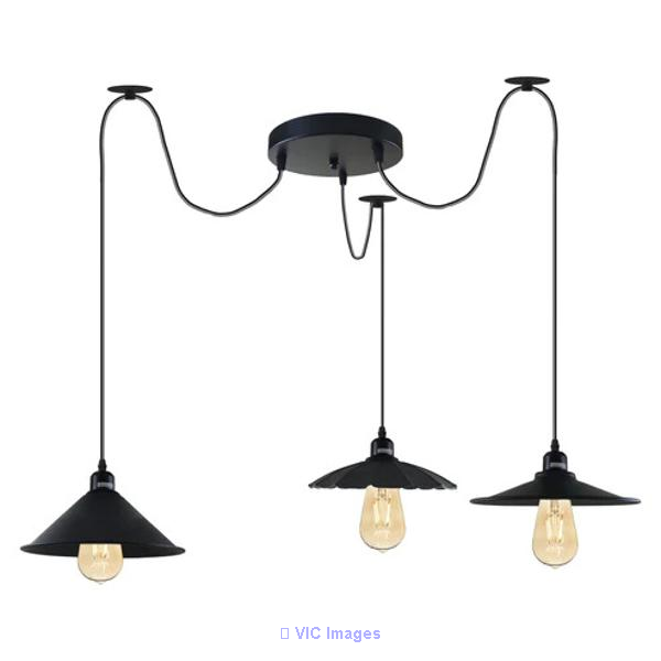 Three-head Metal Shade Spider Pendant Light