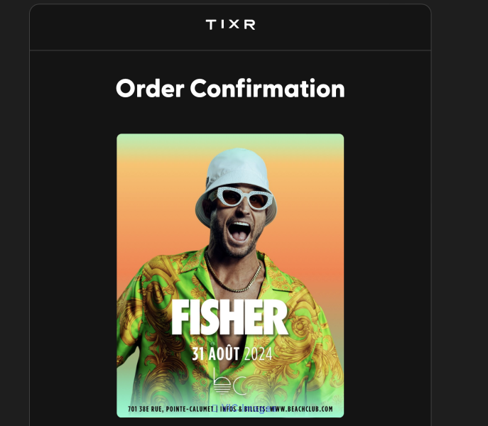 Fisher at beach club August 31st