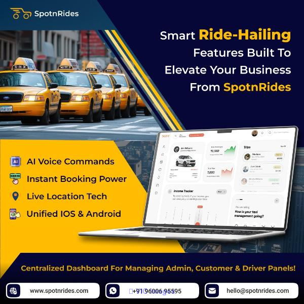 Start Your Own Taxi Service With SpotnRides’ Scalable AI-Powered App 
