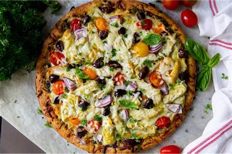 Garden Fresh Vegetarian Pizza Flying Pizza