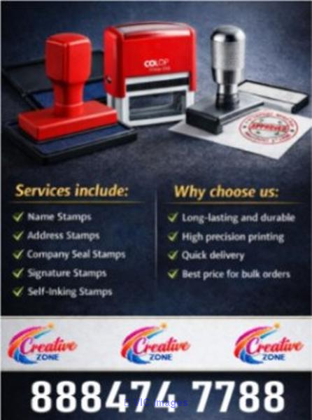 Rubber Stamp ( Pre-Ink) | Address Stamps | Self-Inking Stamps Creative