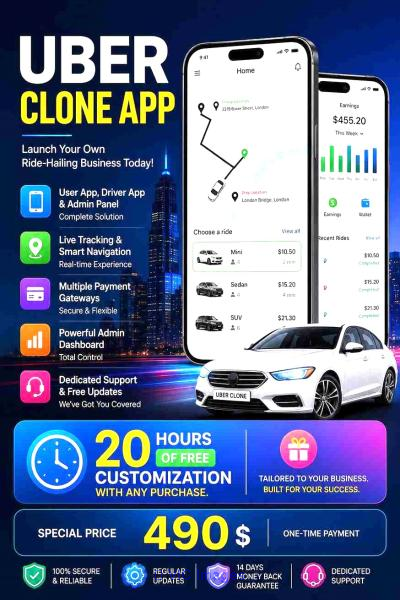  Zipprr Uber Clone - Driver, Rider Apps and Admin Panel