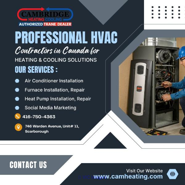 Professional HVAC Contractors in Canada for Heating & Cooling Solution
