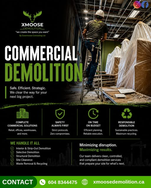 Trusted Commercial Demolition Burnaby Contractors – Safe, Fast, Affordable