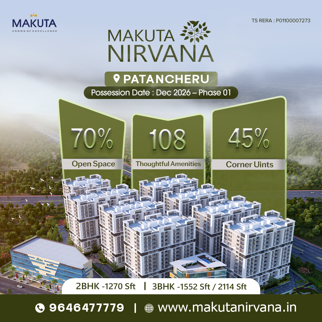 Flats for Sale in Patancheru – 2 & 3 BHK Apartments | Makuta Nirvana