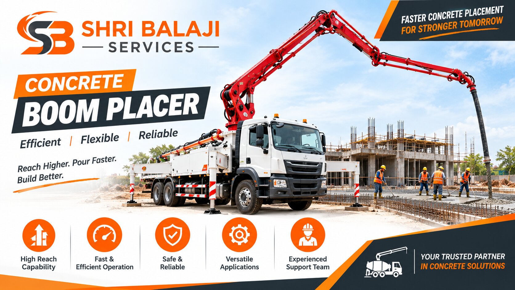 Concrete Boom Placer for Efficient Concrete Handling